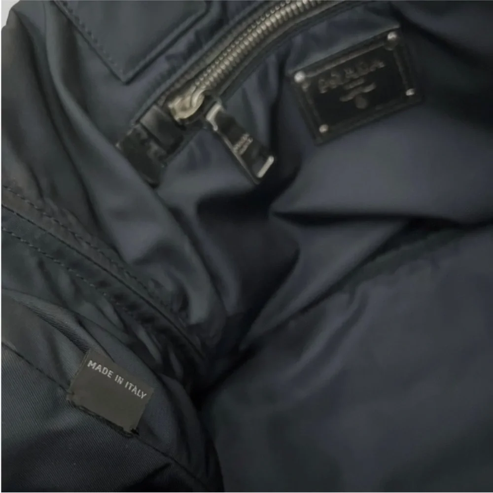 Auth Prada Tessuto Nylon Canapa Bag Large